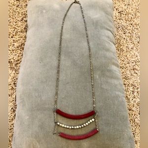 Burgundy and gold necklace
